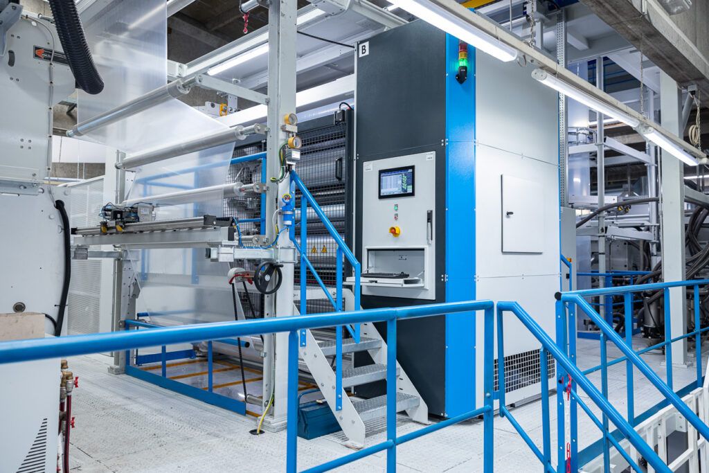 The new 7-layer blown film line with inline MDO from Hosokawa Alpine installed at ManuliTech near Milan.