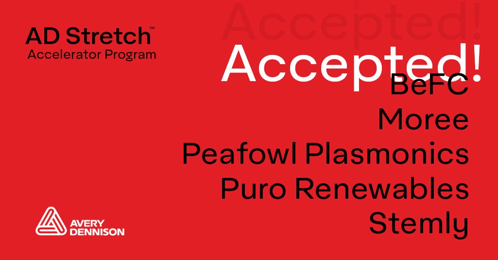 Avery Dennison Announces Second Cohort of Startups in Its AD Stretch Accelerator Program.